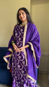 Sunheri Gharara Set in Purple