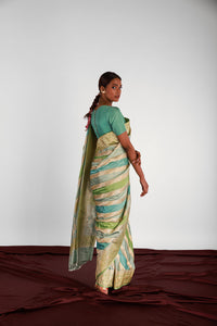 Stripe Pure Mashru Silk Saree